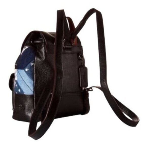 Coach Canyon Quilt Denim Patchwork Turnlock Rucksack Backpack - Picture 10 of 16
